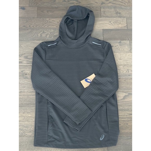 NWT $50 - Asics Long Sleeve Ottoman Pullover Hoodie Sz Medium Black - Picture 1 of 6